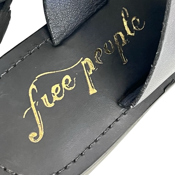 Free People Sandals Leather Loop‎ Toe Black Wash Slide Abilene EU 36 - Picture 4 of 14